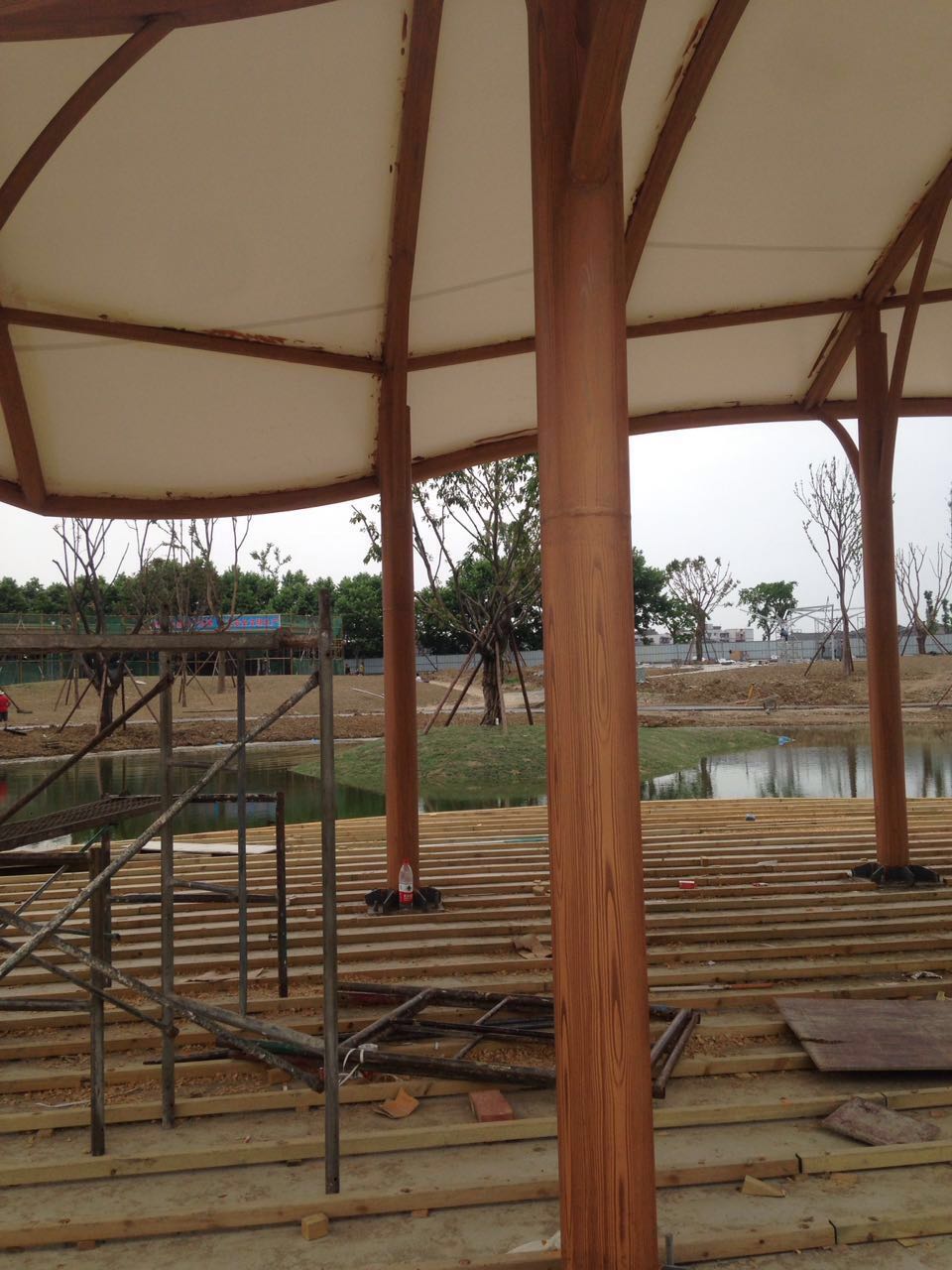 荆州湿地公园凉亭仿木纹项目